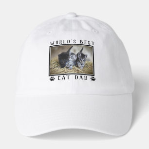 World's Best Cat Dad Paw Prints Pet Photo Hat
