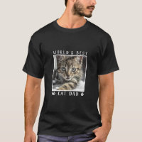 World's Best Cat Dad Paw Prints Pet Photo T-Shirt