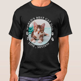 World&#39;s Best Cat Dad Personalized Cute Pet Photo T-Shirt