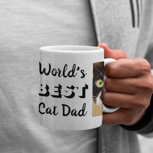 Worlds Best Cat Dad Personalized Photos Coffee Mug