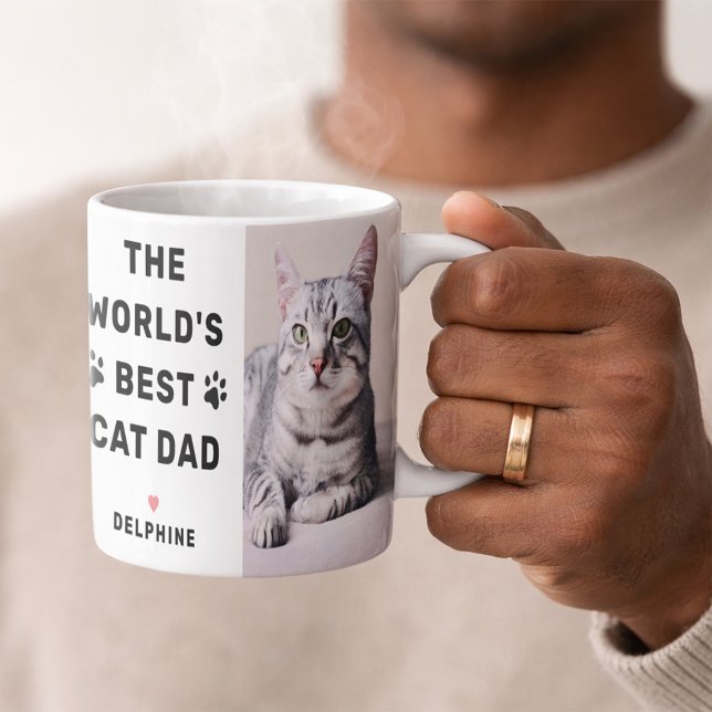 Worlds Best Cat Dad Photo Black Coffee Mug (Creator Uploaded)