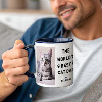 Worlds Best Cat Dad Photo Navy