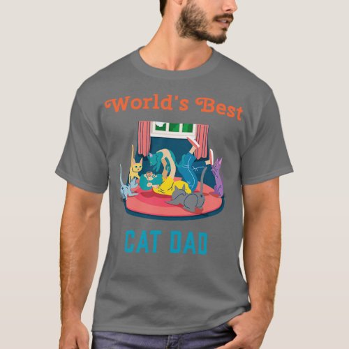 Worlds Best Cat Dad T_Shirt