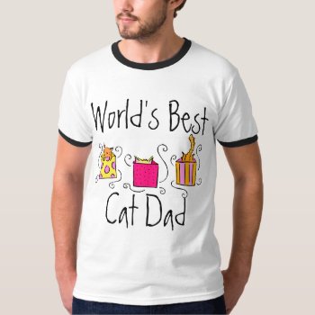 World's Best Cat Dad T-shirt by DoggieAvenue at Zazzle