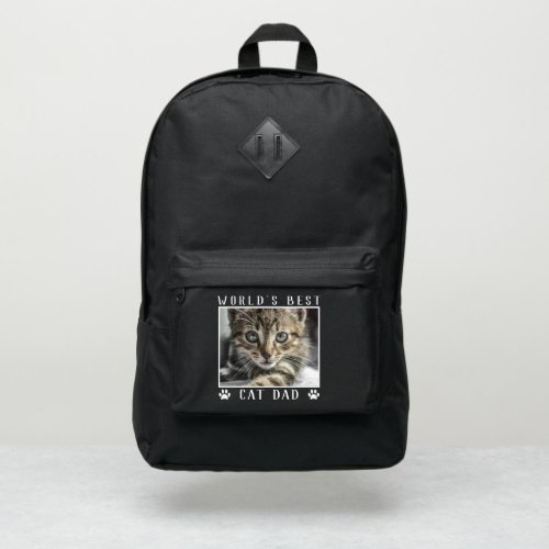 Worlds Best Cat Dad With Your Pets Photo Port Authority Backpack