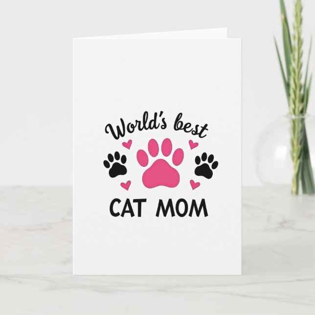 Worlds Best Cat Mom Art Card (Front)