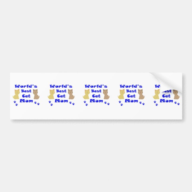 World's Best Cat Mom Bumper Sticker (Front)