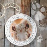 World's Best Cat Mom Classic Simple Photo Keychain<br><div class="desc">This simple and classic design is composed of serif typography and add a custom photo.</div>