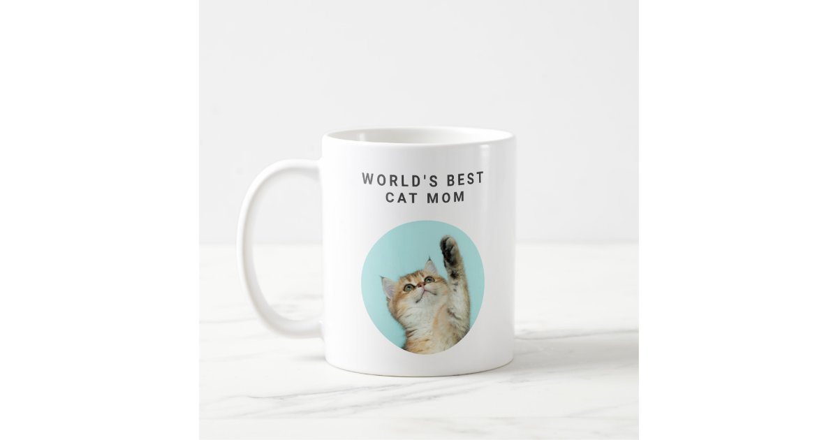 World's Best Cat Mom Custom Funny 2 Pet Photos Coffee Mug | Zazzle