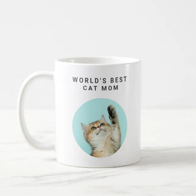 World's Best Cat Mom Custom Funny 2 Pet Photos Coffee Mug | Zazzle