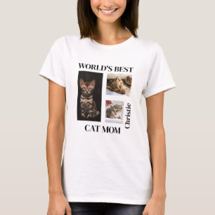 World's Best Cat Mom Custom Name Gift T-Shirt