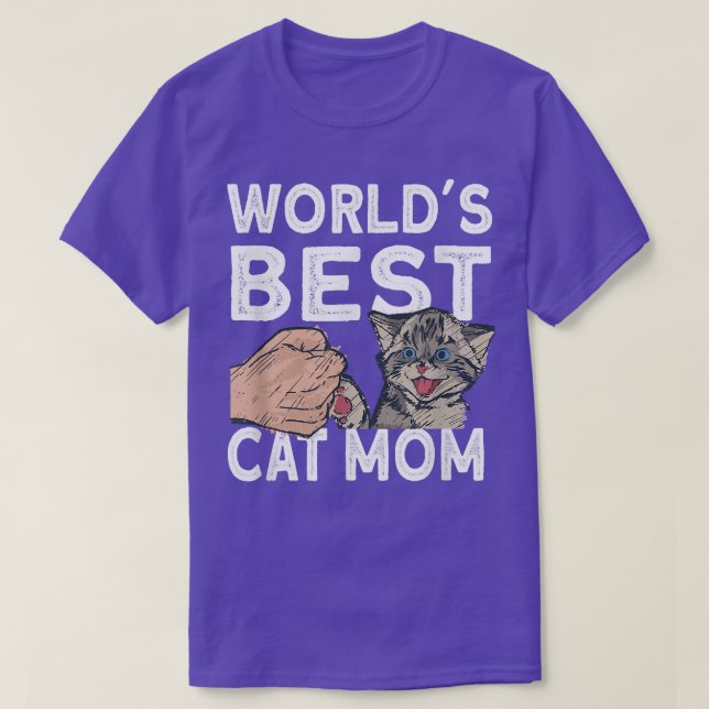 Worlds Best Cat Mom  Cute Cat  T-Shirt (Design Front)