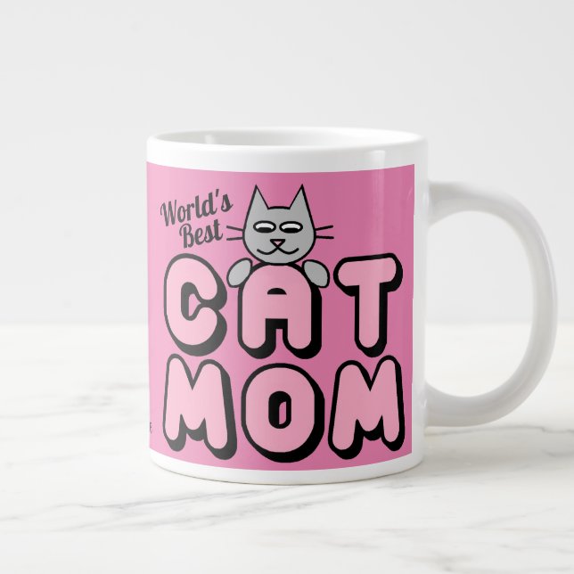 World's Best Cat Mom Cute Giant Coffee Mug (Right)