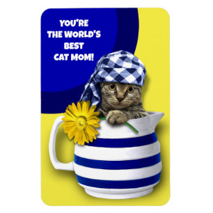 World's Best Cat Mom. Cute Kitten Mother's Day Magnet