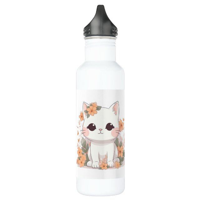 World's Best Cat Mom Cute Kitten Stainless Steel Water Bottle (Left)