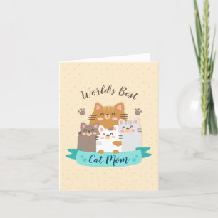World's Best Cat Mom - Cute Kittens Holiday Card
