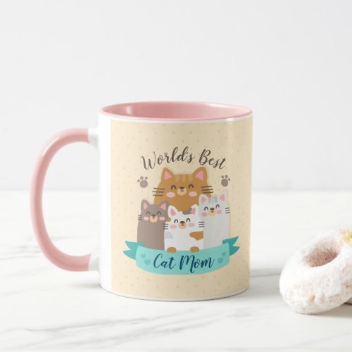 Worlds Best Cat Mom _ Cute Kittens Mug