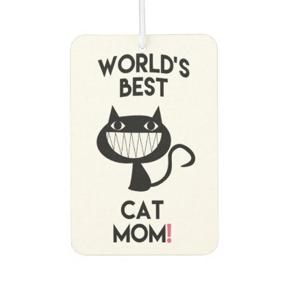 World&#39;s Best Cat Mom | Fun Cat Cartoon Air Freshener