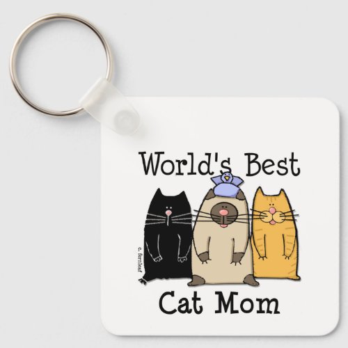 Worlds Best Cat Mom Keychain