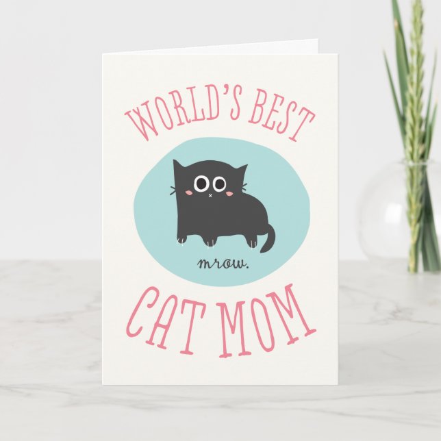 World's Best Cat Mom Mother's Day Card (Front)