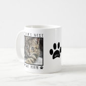 World's Best Cat Mom Paw Prints Name Pet Photo Coffee Mug (Front Left)
