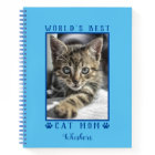 World's Best Cat Mom Paw Prints Pet Photo Blue