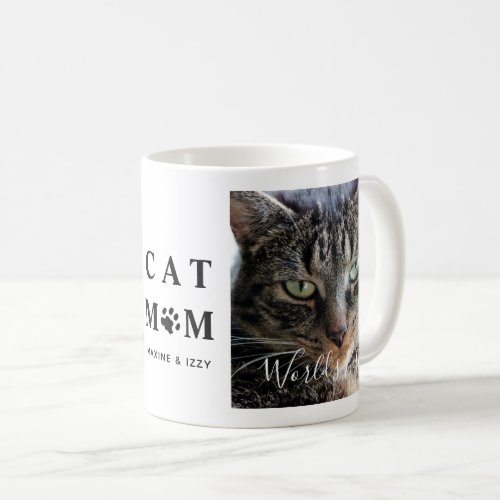 Worlds Best Cat Mom Paw Prints Pet Photo Coffee Mug