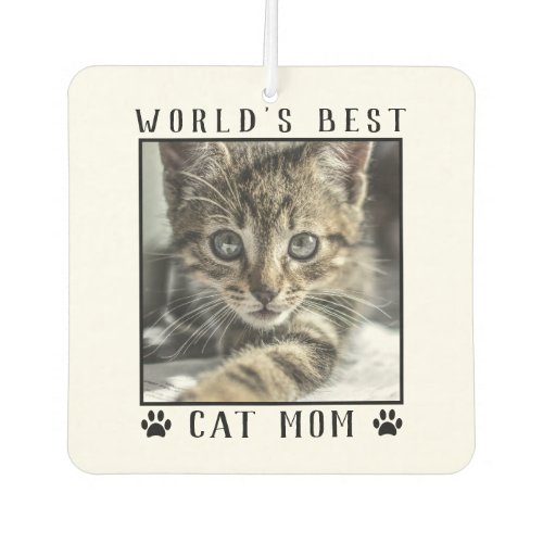 Worlds Best Cat Mom Paw Prints Pet Photo Frame Air Freshener