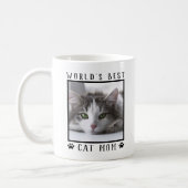 World's Best Cat Mom Paw Prints Pet Photo Frame Coffee Mug (Left)