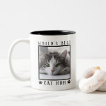 World's Best Cat Mom Paw Prints Pet Photo Frame Two-Tone Coffee Mug<br><div class="desc">Let them know you're the "World's Best Cat Mom" with this cute custom mug with paw prints. Personalize it with your precious kitty cat's photo in the black frame.</div>