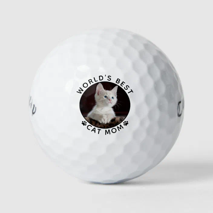 Best Cat Mom Paw Prints Pet Photo Golf Balls | Zazzle.com