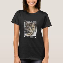 World&#39;s Best Cat Mom Paw Prints Pet Photo T-Shirt