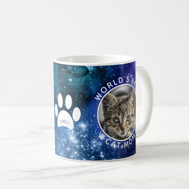 World's Best Cat Mom Paw Prints Photo Space Coffee Mug (Front Right)
