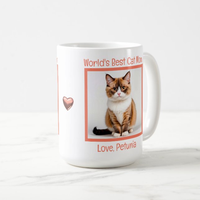 World's Best Cat Mom Personalize (Munchkin) Coffee Mug (Front Right)