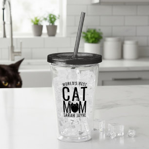 World's Best Cat Mom Personalized Acrylic Tumbler