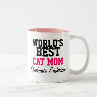World's Best Cat Mom Personalized Name Mugs