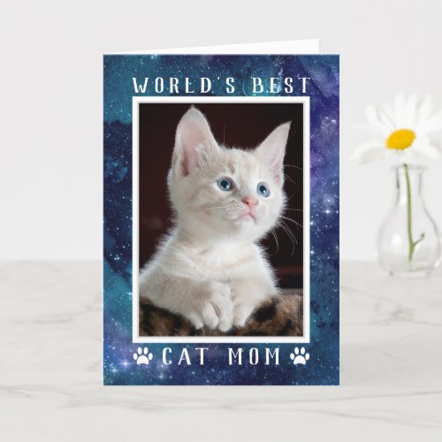 Worlds Best Cat Mom Photo Space Mothers Day Card
