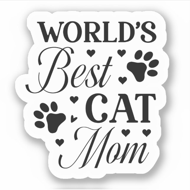 World's Best Cat Mom Sticker (Front)