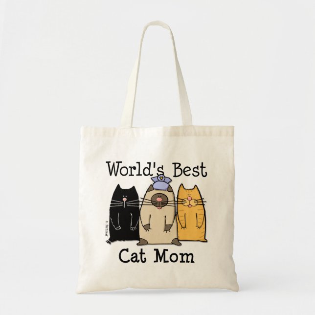 World's Best Cat Mom Tote Bag (Front)