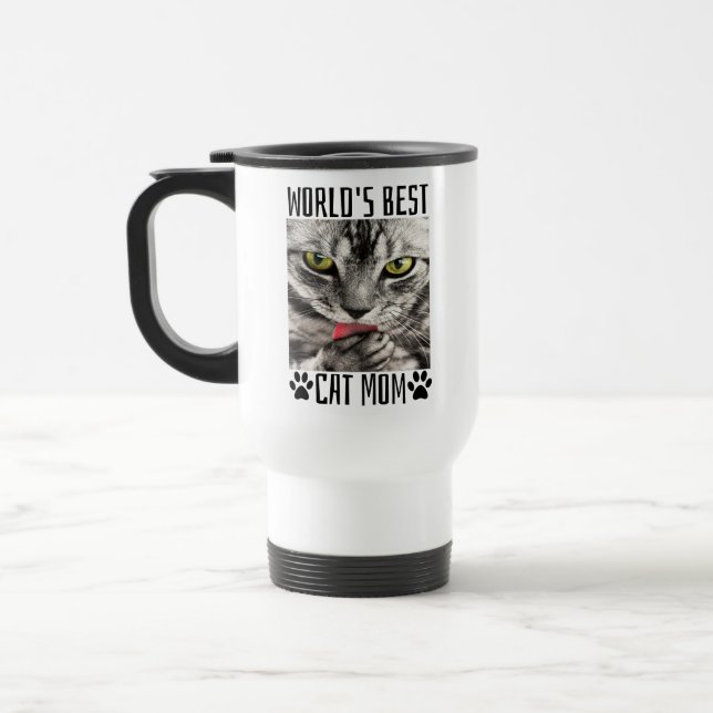 World's Best Cat Mom    Travel Mug (Left)