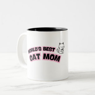 World's Best Cat Mom  Two-Tone Coffee Mug