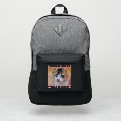 Worlds Best Cat Mom With Your Pets Photo Pink Port Authority Backpack