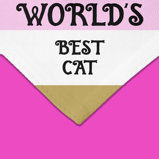 World's Best Cat Pink, White and Gold Pet Bandana Collar (Creator Uploaded)