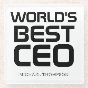 World's Best CEO Personalized Gift for CEO Boss  Glass Coaster