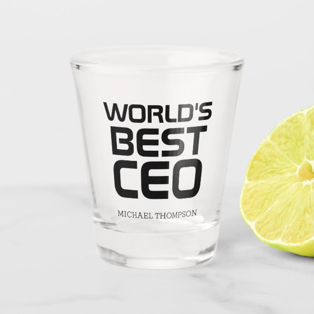 World's Best CEO Personalized Gift for CEO Boss  Shot Glass (Front)