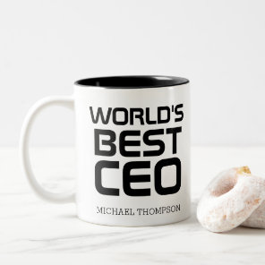 World's Best CEO Personalized Gift for CEO Boss Two-Tone Coffee Mug