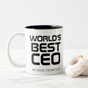 World's Best CEO Personalized Gift for CEO Boss Two-Tone Coffee Mug
