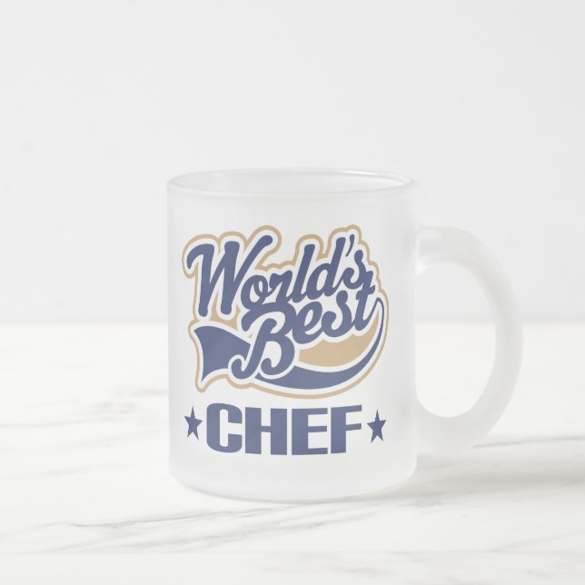 Worlds Best Chef Frosted Glass Coffee Mug (Right)