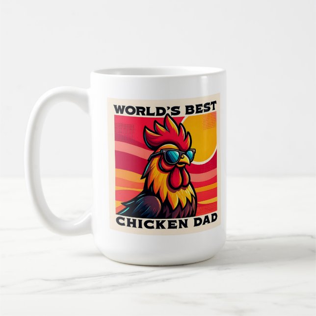 World's Best Chicken Dad Funny Rooster Father  Coffee Mug (Left)