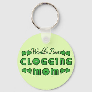 World's Best Clogging Mom Green Keychain